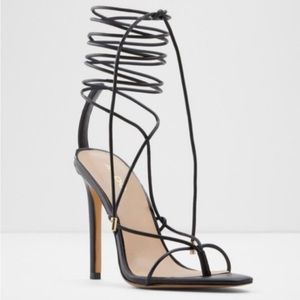 Aldo Black Strappy Heels - Never Worn